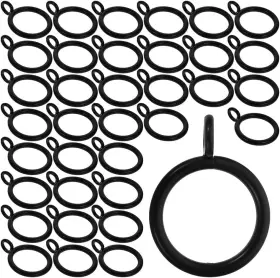 Dkclh01 Rwhxrwy 50 Pcs Black Curtain Rings With Eyelet Apply 1.5-inch Inner Diameter