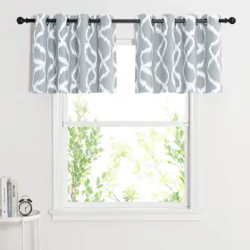 Rybuscgm1pt2-5218g180101-vc Ryb Home Valance Curtains - Blackout Line Wave Print Curtain Drapes Modern Mi