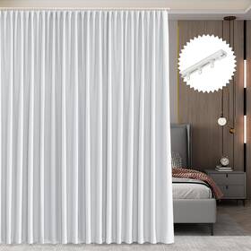 Ryb Home Rybusfhrpp1sd1-10090c11 Room Divider Curtains With Straight Ceiling Track Heavy Duty Blacko