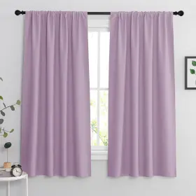 Vcrybrpblk2-4263-b29 Ryb Home Bedroom Curtains Solid Blackout Panels Rod Pocket Thermal Insulated