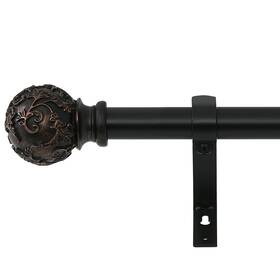 Ryb Home Vcrybusrdaljssz1-48to86t88 1 Inch Bronze Curtain Rods With Vine Final Set Adjustable Length 48 To