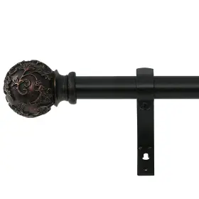 Vcrybusrdaljssz1-48to86t88 Ryb Home 1 Inch Bronze Curtain Rods With Vine Final Set Adjustable Length 48 To