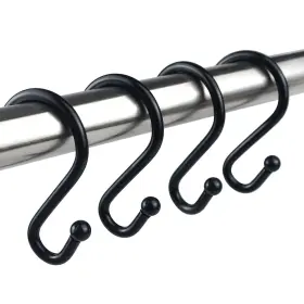 Hy-107-1 Ryeeto Shower Curtain Hooks Rings 12pcs Heavy Duty Metal S Shape