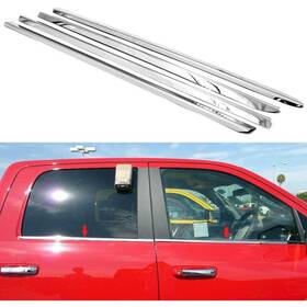 S Sizver B071xt3gyr Polished Stainless Steel Window Sills Trims For 2009-2018 Ram 1500