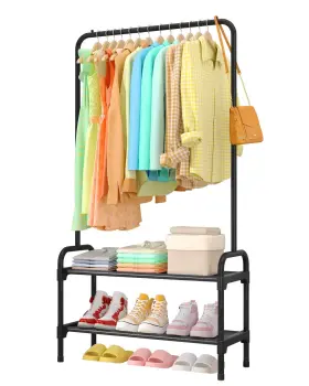Us0yj006 Sakugi Clothes Rack - Clothing With 2-tier Shoe And Anti-slip Stopper Sho