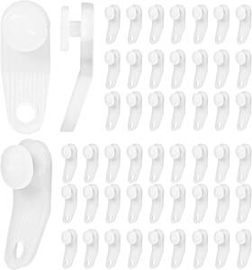 Salbsever 445026219235 50 Pcs Plastic Curtain Hooks Roller Track Gliders White Traverse