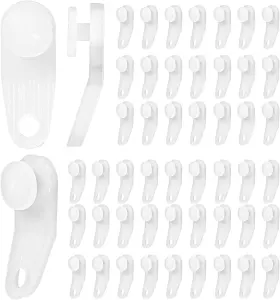 Salbsever 445026219235 50 Pcs Plastic Curtain Hooks Roller Track Gliders White Traverse
