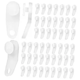 Wg5hh1klc Salbsever 50 Pcs Plastic Curtain Hooks Roller Track Gliders White
