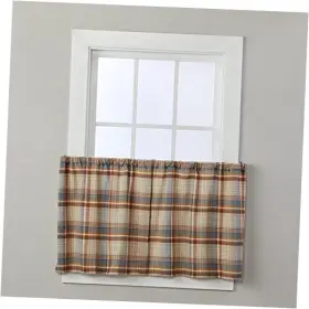 X7009500024t09 Saturday Knight Ltd. Amber Plaid Tier Pair 2-pack Curtain 36 Inch Multi