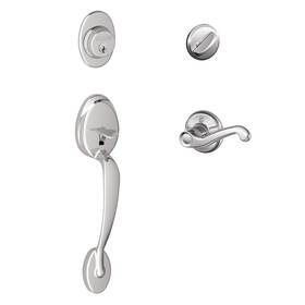 Schlage B004vfqhw0 Plymouth Single Cylinder Handleset And Left Hand Flair Lever Bright