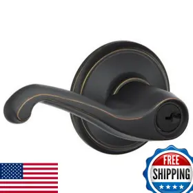 B00h7hsd58 Schlage F51a Fla 716 Flair Lever Keyed Entry Lock Aged Bronze