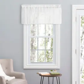 Sea Glass 842249009525 Semi-sheer Rod Pocket Kitchen Curtains - Tier White 42 Inch W X 15 L Inser