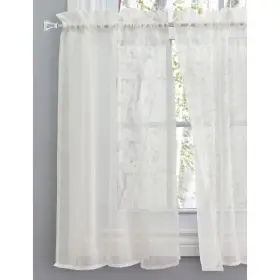Sea Glass 842249013621 Semi-sheer Rod Pocket Kitchen Curtains - Tier Natural 55 Inch W X 24 L Tie