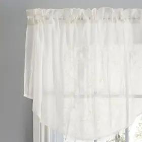Sea Glass 842249033087 Semi-sheer Rod Pocket Kitchen Curtains - Tier Natural 56 Inch W X 24 L Cas