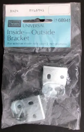 24-68941 Sears Set Of 6 Heavy Duty Inside-outside Bracket For Roller Shades