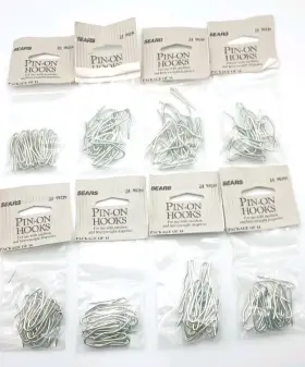 98219 Sears 8 Packs Vintage Pin-on Hooks Draperies