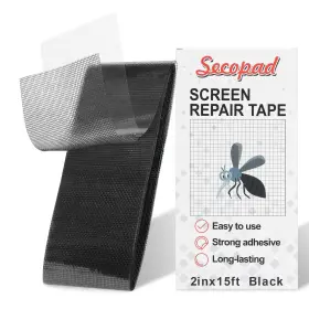 Sp-srk-fold-2in-15ft-bk Secopad Black Screen Repair Tape 2 Inch X 180 15ft Window Door Kit Str