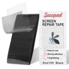 Sp-srk-fold-4in-15ft-bk Secopad Black Screen Repair Tape 4 Inch X 180 15ft Window Door Kit Str