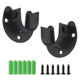 Xd0033 Seimneire 2-pack Heavy Duty Stainless Steel U-shaped Wardrobe Brackets Flange Rod Hold