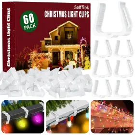 Selftekpsde1459 Selftek 60 Pcs Christmas Light Hooks 1 5/8 Inch Fascia Board Clips Weatherproof