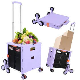 Selorss 751069890223 Foldable Utility Cart Collapsible Crate Rolling Carts With ... Fast Ship