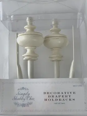Shabby Chic 680656112922 New Simply Decorative Drapery Tie Backs Holdbacks Set Of Two
