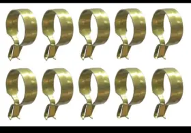 S223bb Shade Doctor Of Maine 3/4 Inch Round Shiny Bright Brass Plate Pinch-on Clip-on Slide Cafe Rings - 14-pack