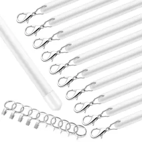 Ri-shimeyao-1806 Shimeyao 10 Pack 36 Inch Acrylic Curtain Pull Wands Drapery Rod White Ve