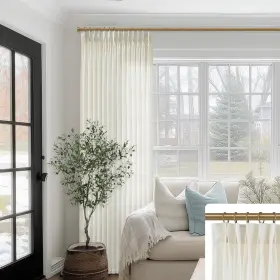 Ppbtmsna4096 Shineland Pinch Pleated Linen Curtains 96 Inch Long 2 Panel Set For Living Ro