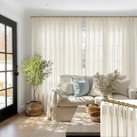 Ppbtmsna7096 Shineland 70 Inch Extra Wide Pinch Pleated Linen Curtains 96 Long Light Filtering