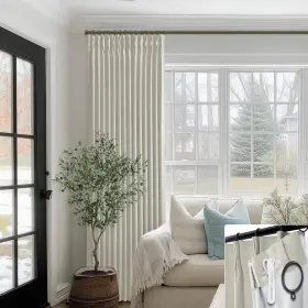 Ppmbbe40102 Shineland 102 Inch Long Curtains Linen Beige Blackout Curtain For Living Room