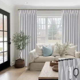 Ppmblgre40108 Shineland Privacy Room Divider Curtains For Ceiling Track Mount Pinch Pleated