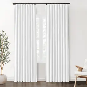 Rpbtrdcpuwh5284 Shineland Rod Pocket Back Tab Pleated White Room Darkening Curtains For Bedro