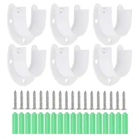 Rh-001 Shonmogar Wardrobe Closet Rod Bracket 6 Pack Pole Brackets For Wall With Screws