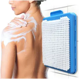 1-blue-full Showertree Wall-mounted Back And Body Shower Scrubber Replaceable Brush With E... Fast Ship
