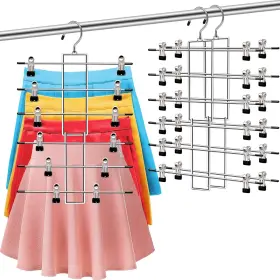 A016-silver-2p Shukeeka Closet Organizers And Storage 6 Tier Organization Pants Hangers