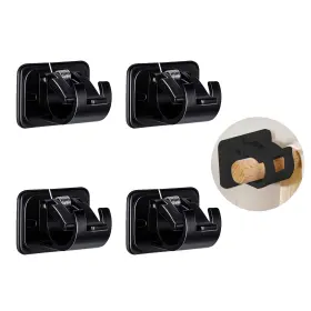 Wx0023 Shxxyljh Curtain Rod Black Brackets Set No Drilling Hanger Crossbar Drapery Fixings Wa