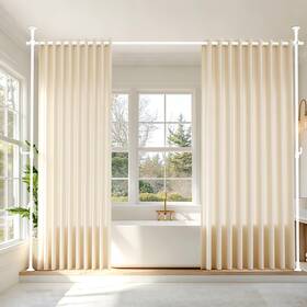Sibrad Hs-2-1-wh Seamless Room Divider Curtain Rod - No Drilling Space Partition Adjustable Pr