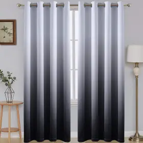Cgdhb5284 Simplehome 84 Inch Long Ombre Blackout Curtains Gradient White And Black Room