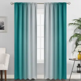 Zycte5284 Simplehome Ombre Room Darkening Curtains For Living Rod Pocket Light Bl