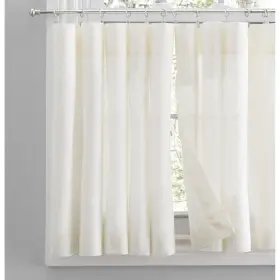 Simplicity 842249041877 Hemstitch 100% Cotton Rod Pocket Kitchen Curtains Natural 80 Inch W X 24 L
