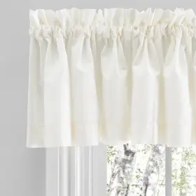 Simplicity 842249041976 Hemstitch 100% Cotton Rod Pocket Kitchen Curtains Natural 40 Inch W X 13 L