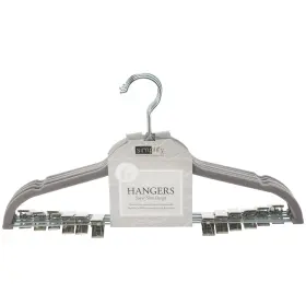 23250-grey Simplify Velvet Hangers - Plastic With Zink Hooks For Pants