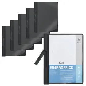 Spsc-36p-bk-ls Simproffice 36 Pack Swing Clip Report Covers Clear Front And Black Frosted Back 9 X 11
