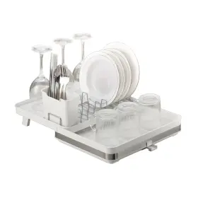 Sineng 973041862194 Collapsible Dish Drying Rack Stainless Steel Foldable With Cutlery
