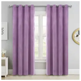 Yj280389-10-96p Singinglory Purple Velvet Curtains 52 X 96 Inch Blackout Thermal Insulated G