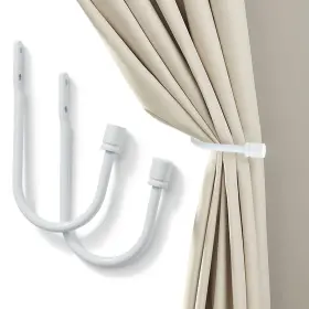 Sixzoonm 973832862617 2pcs Curtain Holdbacks Metal U Shaped Hook Wall Mounted Tassel Tieba