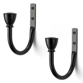 Sixzoonm 973832862846 2 Pack Black Curtain Hooks For Drapes Metal Tiebacks With Vintage Fi