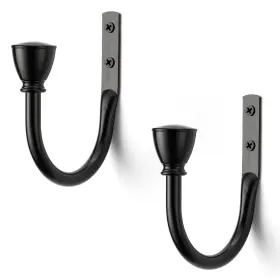 Sixzoonm 973832862846 2 Pack Black Curtain Hooks For Drapes Metal Tiebacks With Vintage Fi