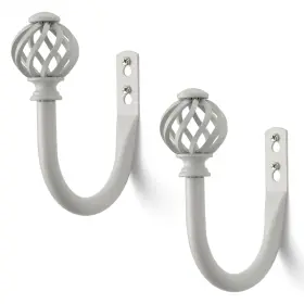 Sixzoonm 973832862891 Large Curtain Hooks For Drapes White Tiebacks Wall Mounted Metal Cu